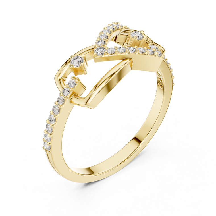 Open Trillian Shape Pave Lab Diamond Wedding Ring - view 2