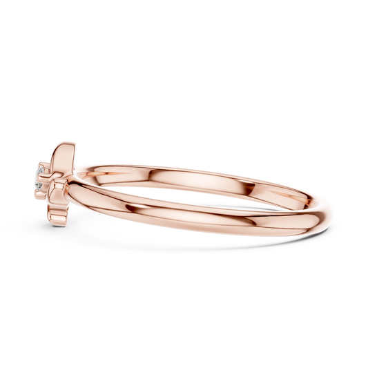 Minimalist Round Cut Moissanite Cluster Promise Ring - view 3