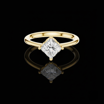 2.50 TCW Shiny Princess Cut Lab Grown Diamond Solitaire Dainty Engagement Ring Unique Modern Design For Her