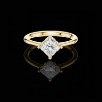 2.50 TCW Shiny Princess Cut Moissanite Diamond Solitaire Dainty Engagement Ring Unique Modern Design For Her