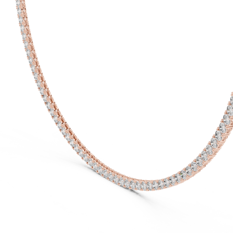 Round Cut Tennis Necklace - view 2