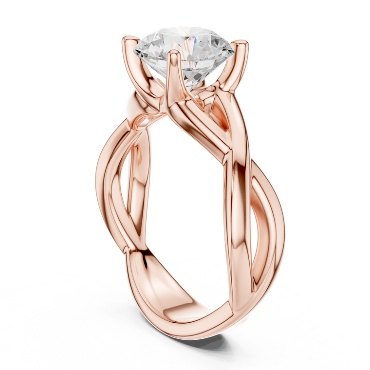 Round Cut Lab Diamond Infinity Twist Ring - view 2