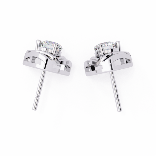 Triangle Studs with Cutout Swirl Detailing - view 3