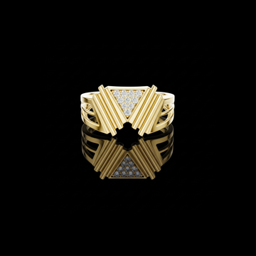 0.35 TCW Sparkling Triangle Shape Round Lab Grown Diamond Cluster Ring with Split Shank Modern Statement Jewelry
