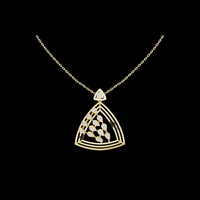 0.72 TCW Elegant Triangular Moissnaite Diamond Pendant Minimalist Gold Openwork Design Fine Jewelry