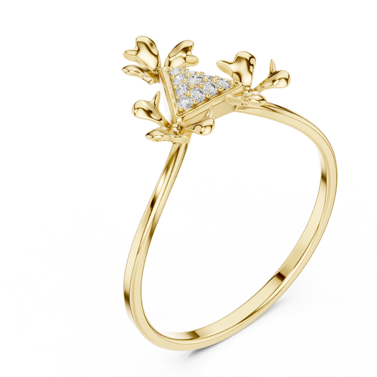 Halo Set Triangle Cluster Moissanite Engagement Ring - view 2