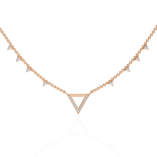 Open Triangle Pave Station Pendant Necklace - view 2