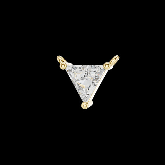 0.74 TCW Modern Trillion Cut Moissanite Diamond Pendant with Minimal Three Prong Floating Setting