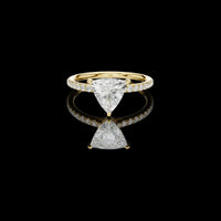 1.50 CT Unique Moissanite Trillion Cut Diamond Minimalist Pave Ring For Cocktail Party
