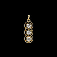 1.24 TCW Custom Round Cut Moissanite Celestial Trio Diamond Pendant for Her