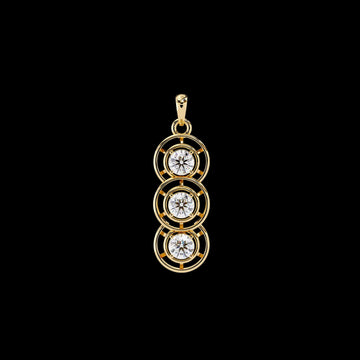 1.24 TCW Custom Round Cut Moissanite Celestial Trio Diamond Pendant for Her
