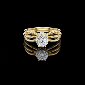 1.50 TCW Triple Band Ring Featuring a Brilliant Round Lab Grown Diamond Center Stone