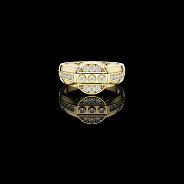 0.45 TCW Luxurious Round Lab Grown Diamond Bezel Cluster with Pave Side Accents Statement Ring