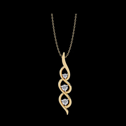 0.20 TCW Embrace the Desire Glow Triple Moissanite Diamond Twist Necklace Modern Sophistication For Her