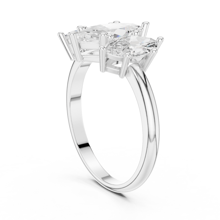 Three Marquise Cut Lab Diamond Wedding Ring for Women - view 2