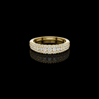 0.65 TCW Opulent Radiant Triple Row Pave Lab Grown Diamond Ring Exclusive Fine Jewelry