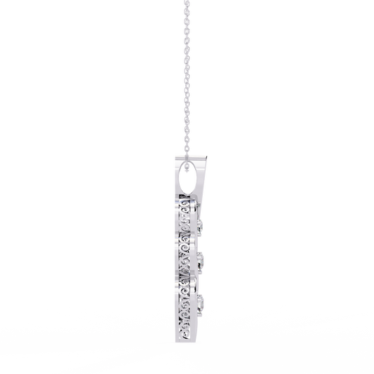 Three Stone Twist Pendant Necklace - view 2