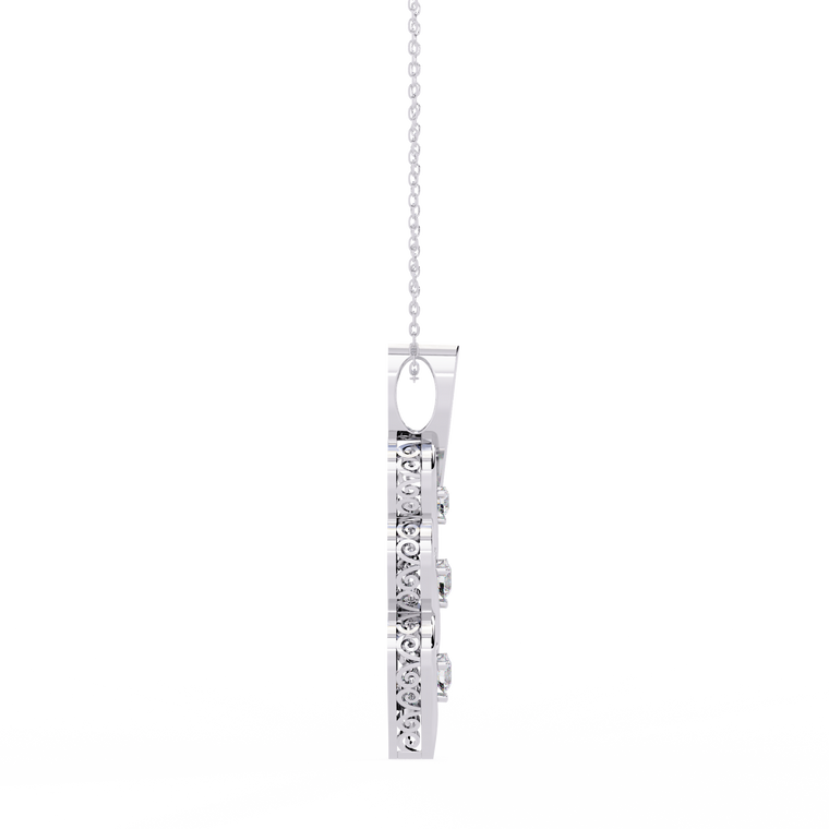 Three Stone Twist Pendant Necklace - view 2