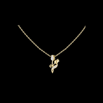0.079 TCW Fantastic Floral Tulip Flower Lab Grown Diamond with Sparkling Leaf Detail Pendant Statement Premium Jewelry