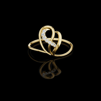0.50 TCW Interlocking Heart Ring with Pavé-Set Moissanite Diamonds Reflecting Timeless Love