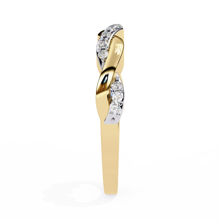 Twisted Moissanite Pave Wedding Band Ring - view 2