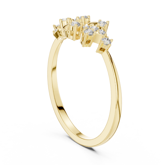 Floral Vine Lab Diamond Cluster Ring - view 3