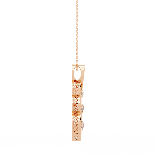Three Stone Twist Pendant Necklace - view 3