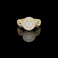 3.00 TCW Double Halo Moissanite Diamond Ring with Elegant Twist Shank Accents