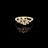 0.40 TCW Elegant Lab Grown Round Cut Twisted Vine Diamond Ring with Floral Sparkle For Bride