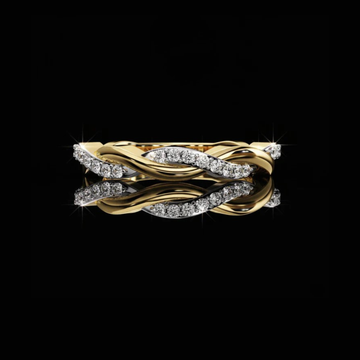 0.35 TCW Bold Beauty Round Cut Moissanite Diamond With Twisted Band For Bridesmaid