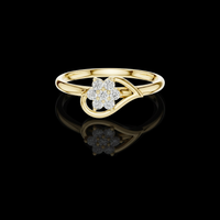 0.30 TCW Radiant Floral Lab Grown Diamond Ring with a Delicately Twisted Band Design