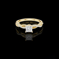 2 CT Sparkling Twisted Pave Band Princess Cut Moissanite Diamond Engagement Ring for Her