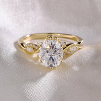 3.00 CT Elegant Oval Cut Lab Grown Diamond Ring with Twisted Band and Pave Accents