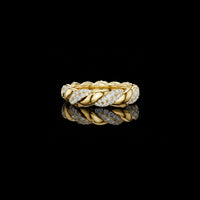 0.98 TCW Twisted Pave Lab Diamond Eternity Band with Interlaced Leaf Style Links For Wedding