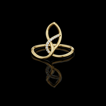 0.10 TCW Twisted Loop Ring Adorned with Sparkling Moissanite Diamonds