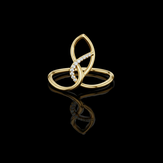 0.10 TCW Twisted Loop Ring Adorned with Sparkling Lab Grown Diamonds