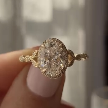 2.00 CT Romantic Oval Cut Lab Grown Diamond Intricate Twisted Band Delicate Accent