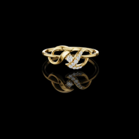 Elegant Interlocking Infinity Round Moissanite Diamond Engagement Ring