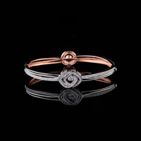 4.48 TCW Modern Luxury Design Two-Tone Moissanite Diamond Geometric Bracelet For Girlfriend By Ivevar
