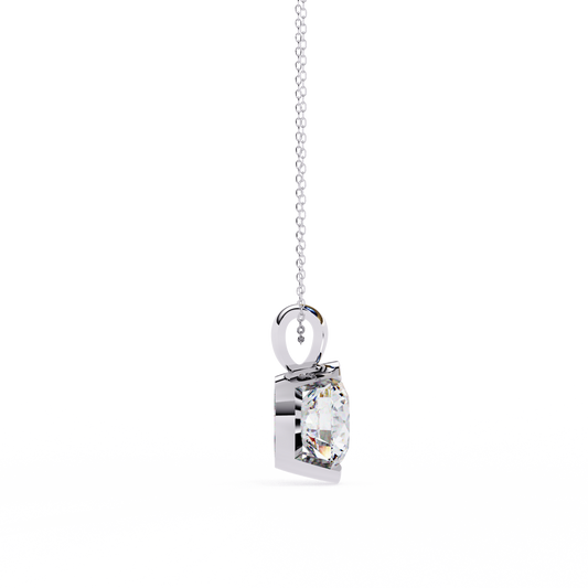 Contemporary Round Solitaire Partial Bezel Set Pendant - view 4