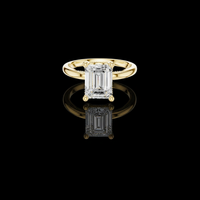 3.00 CT Premium Emerald Cut Moissanite Diamond Solitaire Ring with Four Prong Setting