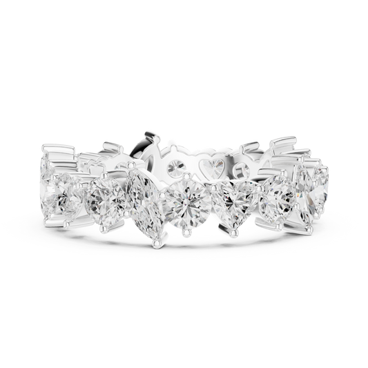 Mixed Shape Lab Diamond Wedding Band For Women - view 3