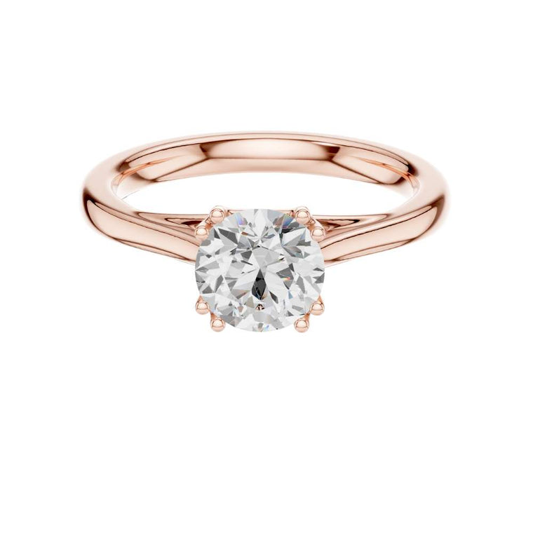 Round Cut Lab Diamond Split Shank Solitaire Engagement Rings - view 2