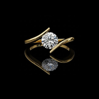 1.29 TCW Trendy Lab Grown Round Cut Diamond Rings for Women Custom Made Design