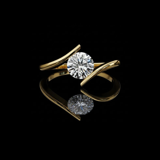 1.50 TCW Trendy Lab Grown Round Cut Diamond Rings for Women Custom Made Design