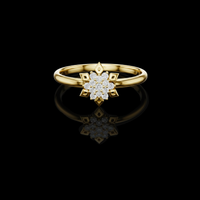 0.44 TCW Sunburst Diamond Ring A Luminous Fusion of Sparkling Moissanite Diamond