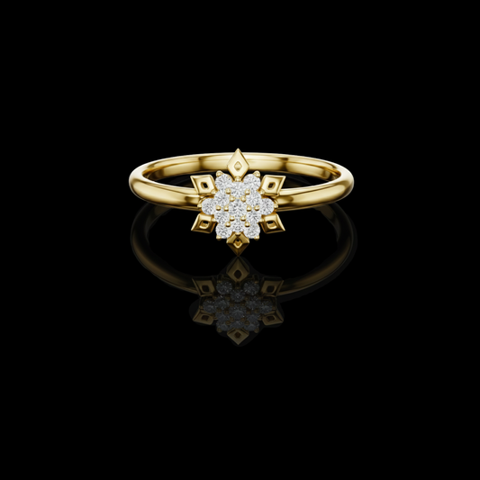 0.44 TCW Sunburst Diamond Ring A Luminous Fusion of Sparkling Lab Grown Diamond