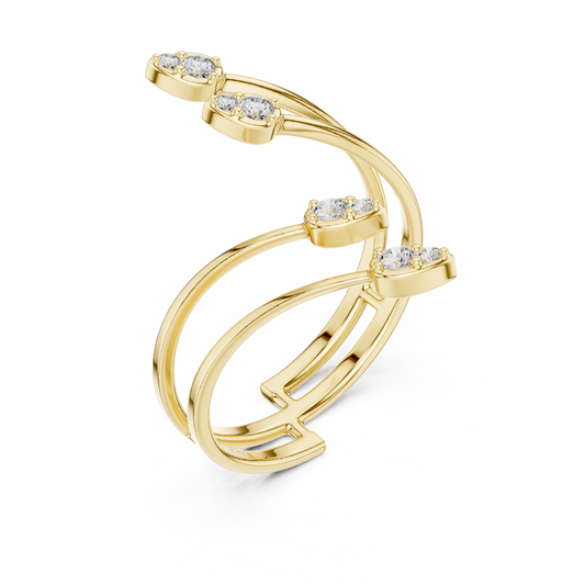Round Moissanite Wrap Promise Ring - view 2