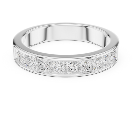 Princess Cut Channel Set Moissanite Band - view 3