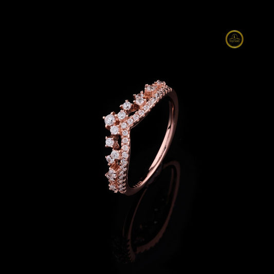 Colored Gemstone Chevron Round Cut Lab Diamond Anniversary Ring - view 2